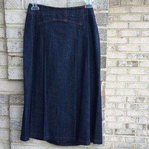 Jeanyes Collection Front Pleat Jean Skirt